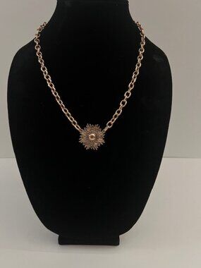 Katia Designs "Perfectly Imperfect" Gold Choker Sun Medallion. New, never worn